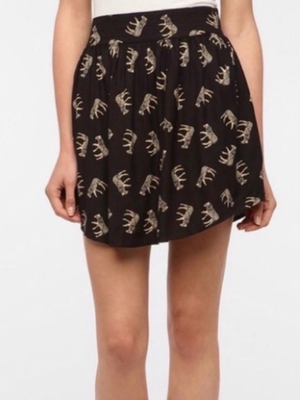Kimchi Blue Black Mini Skirt with Zebra